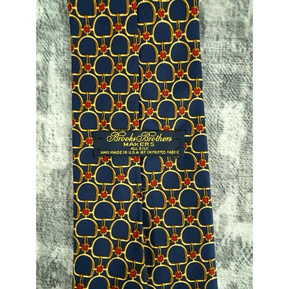 Brooks Brothers Chain Link Geometric Silk Necktie – Made in USA - Picture 4 of 4
